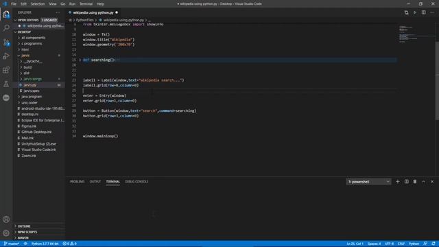 Wikipedia search GUI with user interface in Python | in TELUGU | UNQ CODER