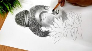 Lord Buddha Pencil Sketch | Easy Pencil Drawing Method Step by Step for Beginners