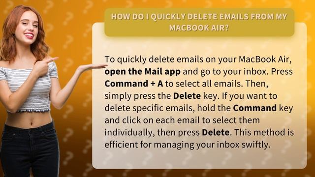 How do I quickly delete emails from my MacBook air?