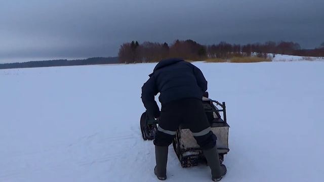 Самодельный миниснегоход Лифан 15 , тестирую максимальную скорость