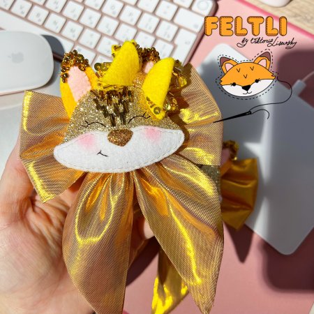 Лисичка из фетра заколка с бантом  🦊🧡🪡🧵✂️#фетр #feltli #crafts #cutefox #diycraf