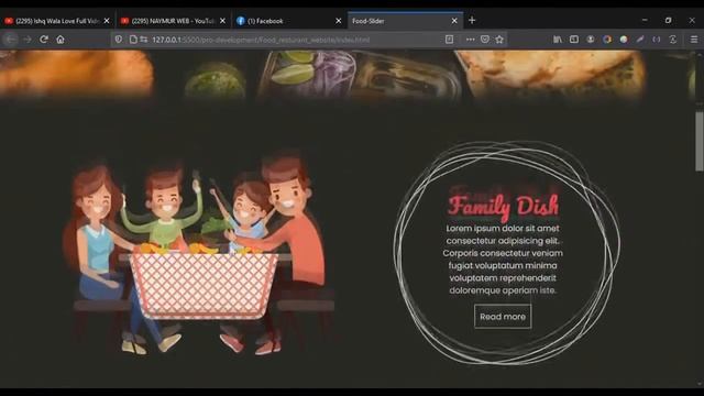 Free website template-Food order website with distortion Slider made by html css Js
