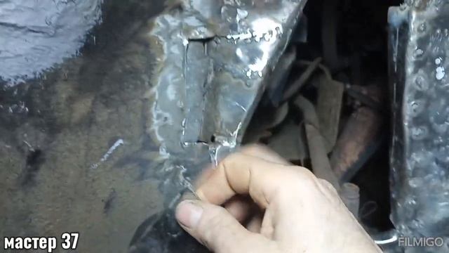 Ремонт НЕРЖАВЕЙКОЙ правый передний лонжерон на ваз 2110,11,12 смотреть онлайн