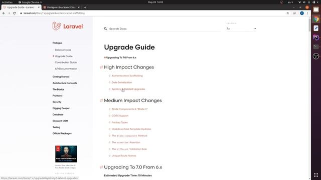 Laravel: интернет магазин ч.37: Обновление Laravel 7, Composer