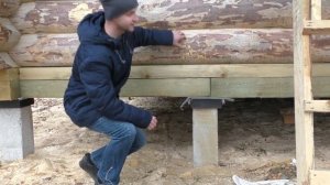 Деревянный дом на бетонных сваях | строительная компания «ПроФундамент»