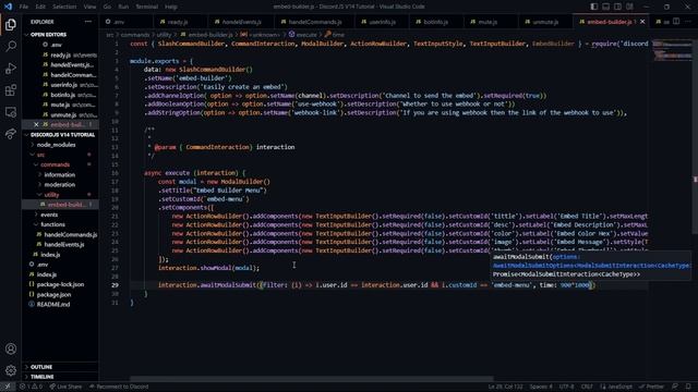 DiscordJS v14 - #5 | Basic Embed Builder Command