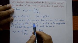 Advanced calculus & numerical method Newton Raphson method using polynomial equation example(PART-1