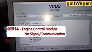 VW Golf 5 01314 no start ECM no signal communication