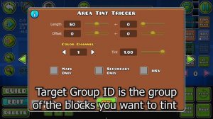 How to use Area Tint Trigger | Geometry Dash 2.2 Editor Tutorial