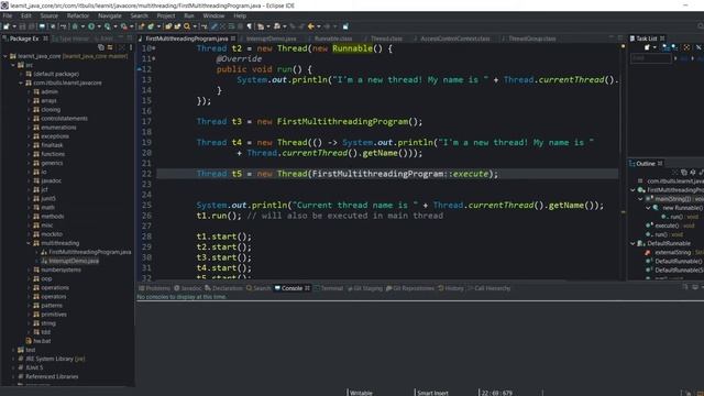 The first multithreading program in Java: Thread & Runnable by Andrii Piatakha смотреть онлайн