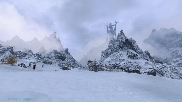 Skyrim Relaxing Winter Walk ❄ 4k