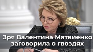 Зря Валентина Матвиенко заговорила о гвоздях.