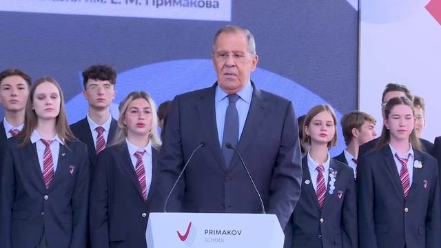 С.Лавров на Дне знаний в гимназии им.Е.М.Примакова, Москва, 1 сентября 2023 года