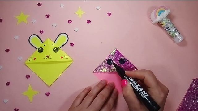 Оригами ЗАКЛАДКА Зайчик из бумаги своими руками. Как сделать закладки для книги |.origami bookmark смотреть онлайн
