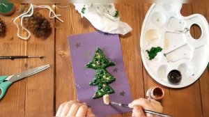 Новогодняя подвеска ёлочка из солёного теста. Часть 2. Роспись акрилом.