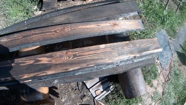 Обжиг, браширование и пропитка древесины.