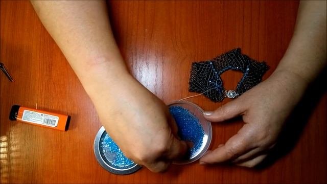 Колье с бирюзой. Бисероплетение.  МК.  №1