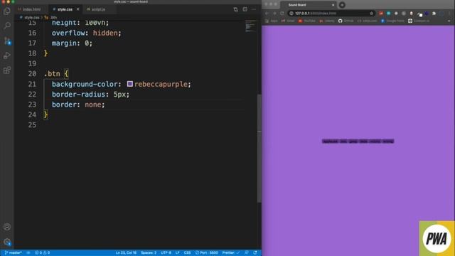JavaScript Tutorial for Beginners #9 -- Sound Board