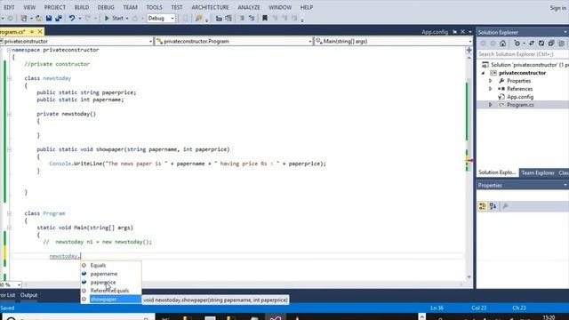 Private Constructor In C#