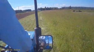 Японский минитрактор косим 0,8 Га за час самодельной косилкой (таймлапс).