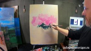 Видео-урок Игоря Сахарова Пионы / Живопись маслом для начинающих