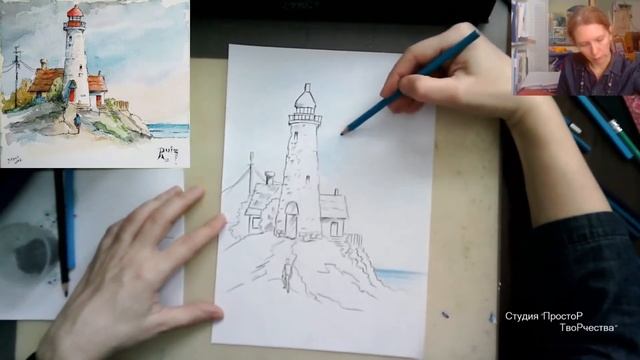 Маяк карандаши акварельные смотреть онлайн