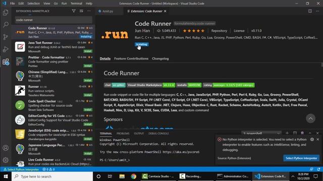Python in Visual Studio Code 2020 (Getting Started) + Create First Python Project смотреть онлайн