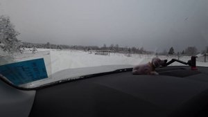 Skoda Kodiaq на скользкой дороге, проверяем функцию СНЕГ