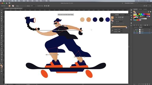 How To Create a Flat Illustration With Grain Texture - Illustrator Tutorial смотреть онлайн