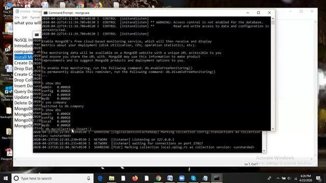 MongoDB tutorial lecture 4 : How to create and drop database in mongoDB смотреть онлайн