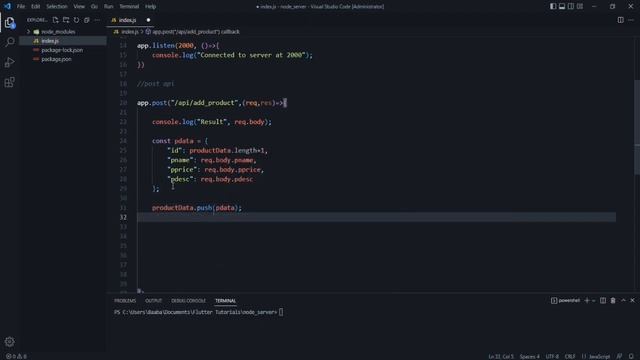 Node JS POST REST API | Flutter Node JS Backend | Node JS Tutorial | Flutter Tutorial