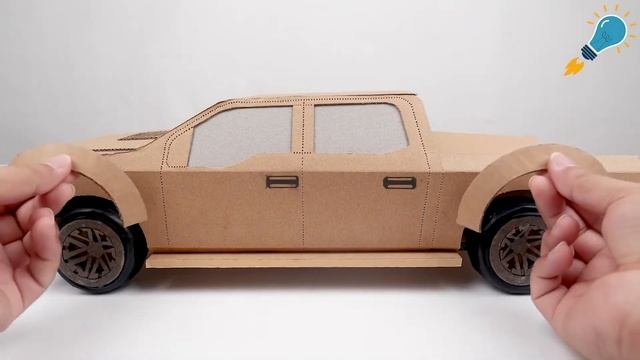 Картонный Ford пикап и ускоритель из 10 000 спичек