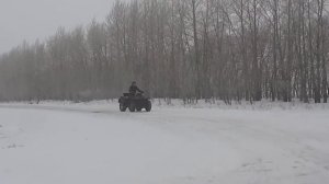 Дрифт на квадроцикле зимой