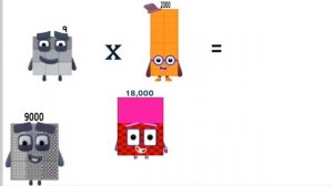 Numberblocks 9 times table stage 1 to 4  and 100 time 10,000