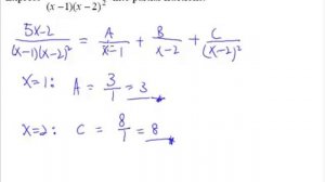 8. Partial Fractions - Example 4 (Cover-Up Rule)