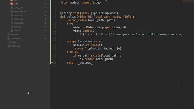 REST API (Python) загрузка файлов. Celery, S3 смотреть онлайн