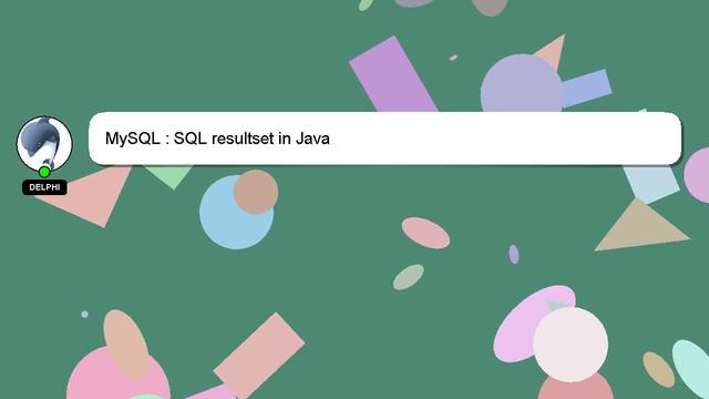 MySQL : SQL resultset in Java смотреть онлайн
