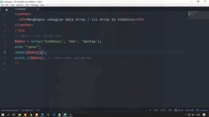 Cara Mudah Menghapus isi Array yang sudah ditentukan (unset)