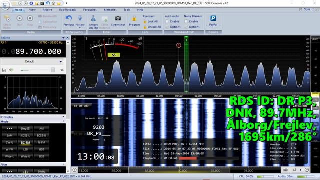 29.05.2024 08:41UTC, [Es], DR P3, Дания, 89.7МГц, 1695км