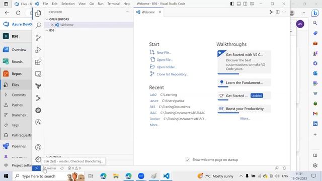 Azure DevOps & Admin | DAY 4 (18/05/23) | AZURE REPOS | GIT | VISUAL ...
