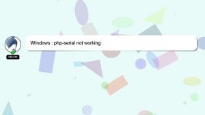Windows : php-serial not working