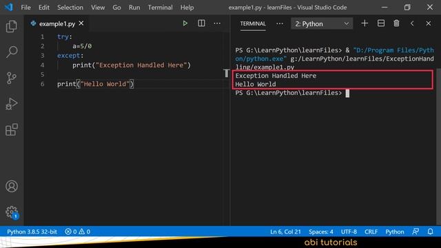 09. learn python -  Exception handling in Python