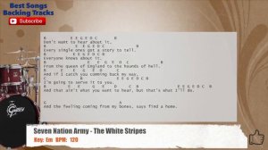 🥁 Seven Nation Army - The White Stripes Drums Backing Track with chords and lyrics