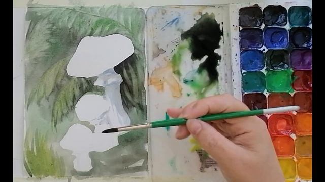 Рисование для начинающих  Лёгкая и яркая акварельная зарисовка