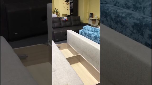 Недорогой диван без подлокотников с ящиком для белья и механизмом Тик-Так. #диван смотреть онлайн