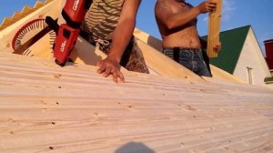 Хилти. Монтаж вагонки на беседке.