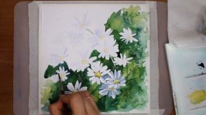 Как нарисовать ромашки акварелью? ? Читаю книгу Lykke ?