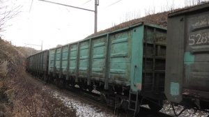 ТЭМ7А-0122 с вывозным поездом и приветливой бригадой