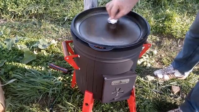 Дачная печурка под казан, обжиг крышки. смотреть онлайн