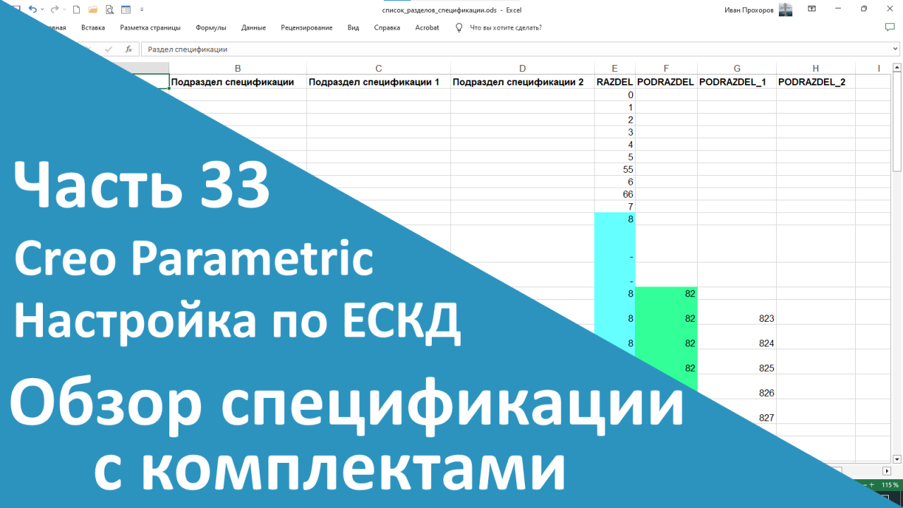 ?PTC Creo. Настройка работы по ЕСКД. Часть 33. Спецификация с комплектами.